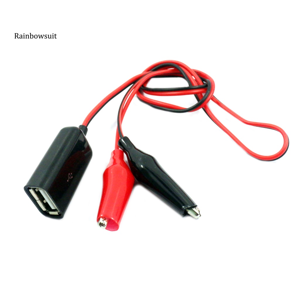 Set 2 Dây Cáp USB Đầu Đực / Cái Kẹp Cá Sấu Kiểm Tra Vôn Kế
