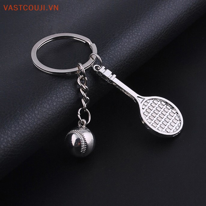 Móc Khóa Thể Thao Mini Hình Vợt Tennis VASTJI Sáng Tạo