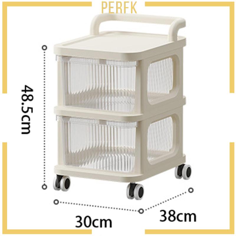 Kệ Để Đồ 2 Ngăn Kéo Có Bánh Xe Lăn Hiện Đại Cho Phòng Ăn / Salon / Nhà