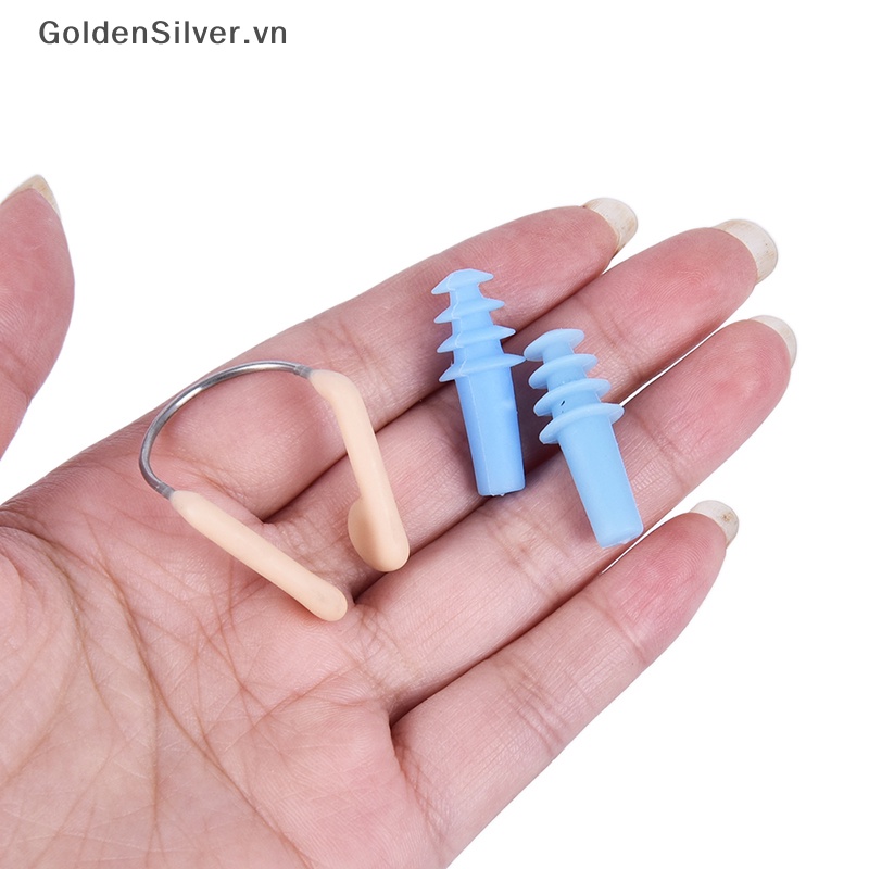 Bộ Dụng Cụ Bơi Lội Bằng Silicon Màu Vàng Bạc Kèm Hộp Đựng Tiện Dụng