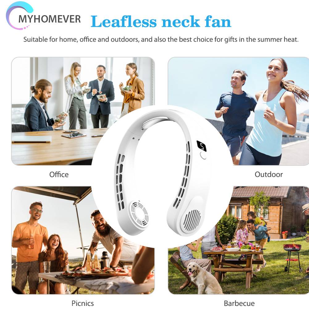 Quạt Làm Mát Đeo Cổ Nhanh Chóng Màn Hình Kỹ Thuật Số Di Động Cho Nam Và Nữ