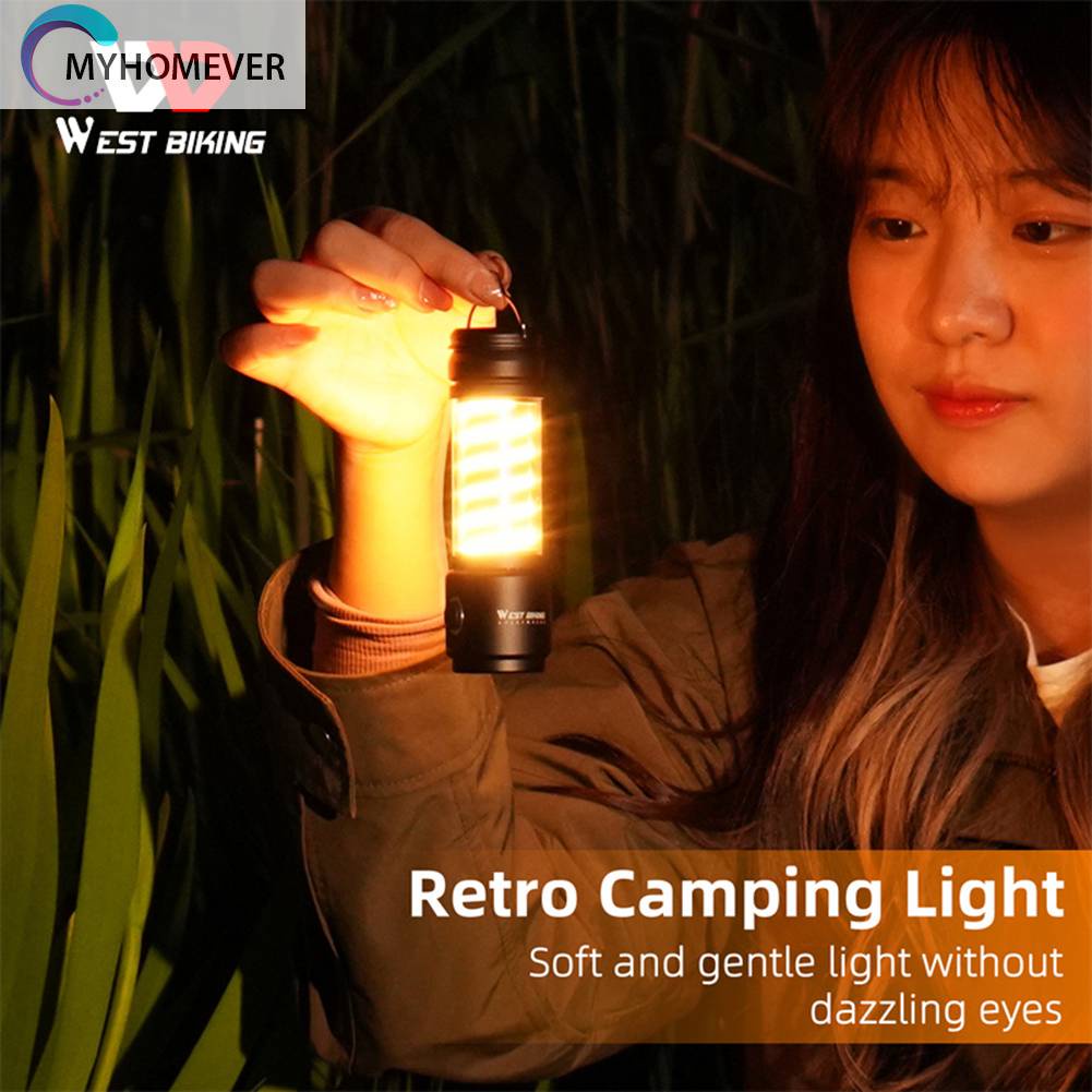 Đèn Cắm Trại Phong Cách Retro Chống Thấm Nước 400LM 2200mAh Sạc USB Tiện Lợi