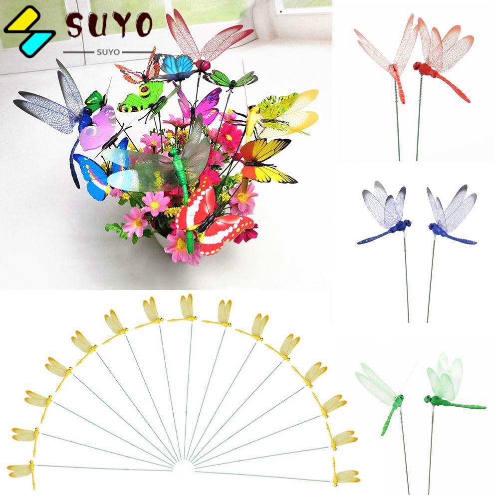 SUYO Set 5 / 10 Chuồn Chuồn Giả Trang Trí Sân Vườn