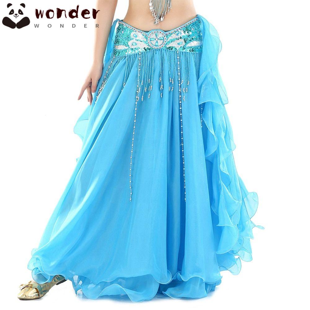 WONDER Chân Váy Múa Bụng Đính Kim Tuyến Lấp Lánh Dễ Thương