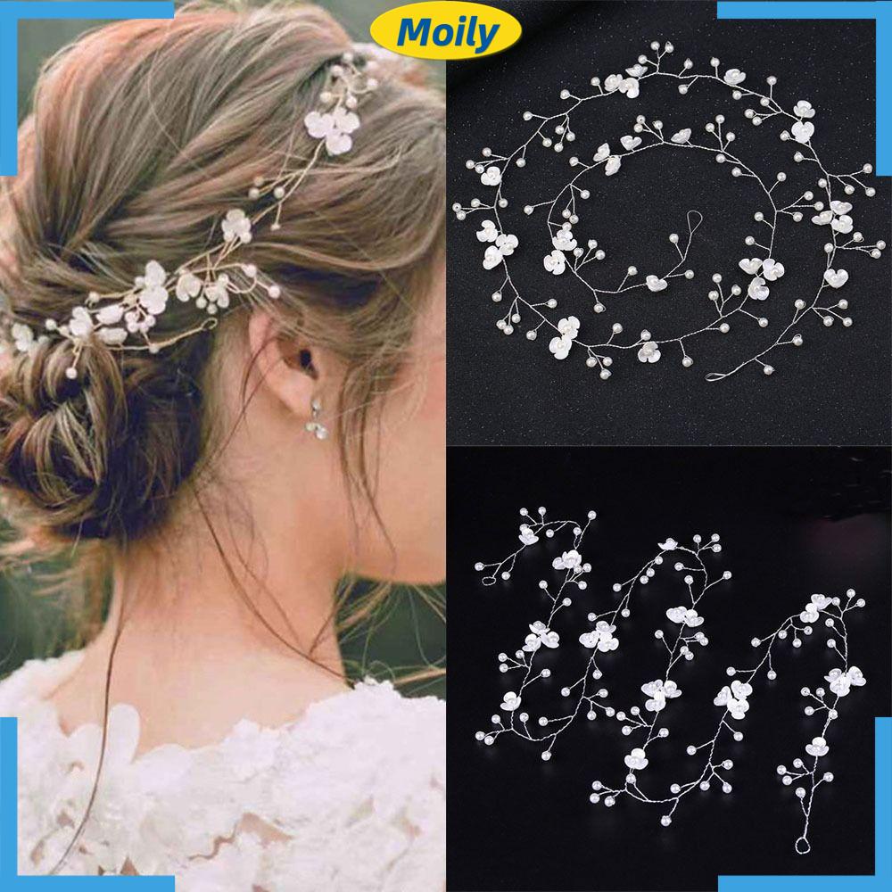 MOILYVN Băng Đô Hoa Cài Tóc Thời Trang Cho Cô Dâu