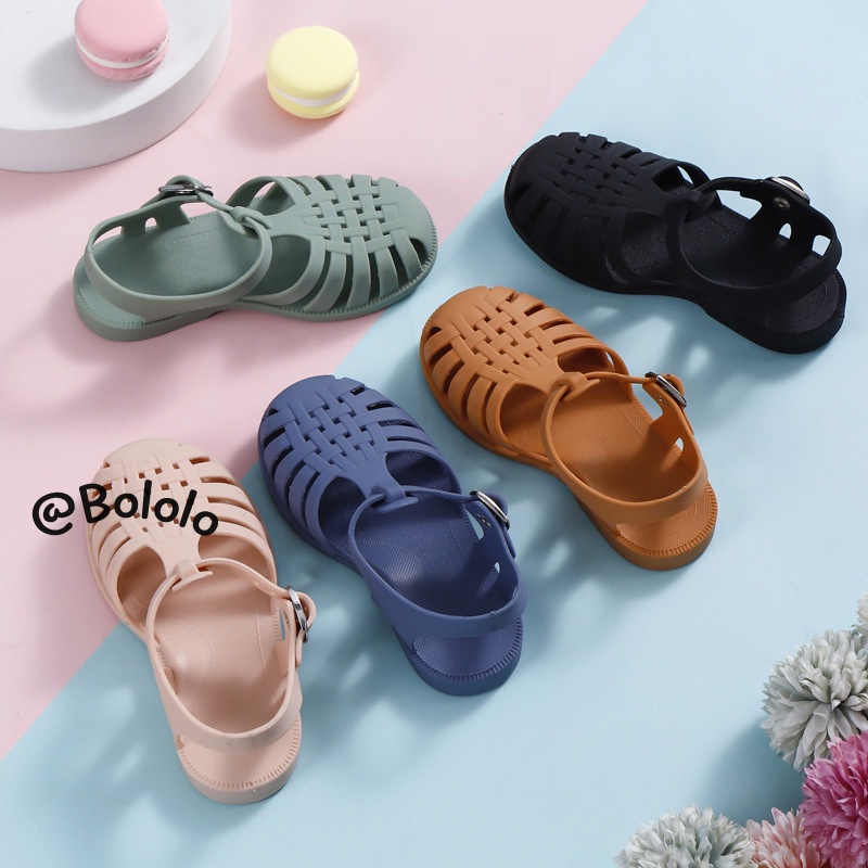 Bololo Xăng đan Đế Mềm Chống Trượt Thiết Kế Đục Lỗ Phong Cách Hàn Quốc Cho Bé