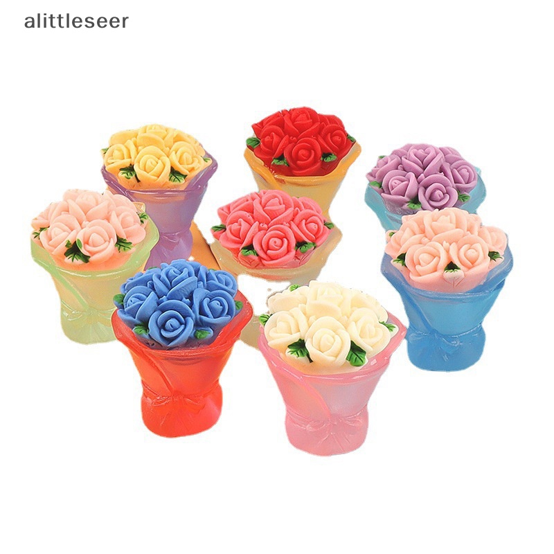 Bó Hoa 3D Mini Bằng Nhựa Phát Quang Dùng Trang Trí Tiểu Cảnh DIY