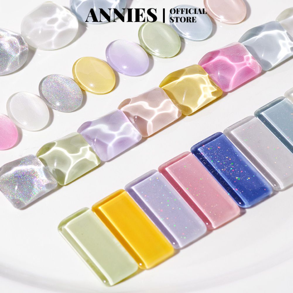 Set thẻ trưng bày màu sơn móng tay nghệ thuật ANNIES thủy tinh trong suốt gợn sóng tiện lợi