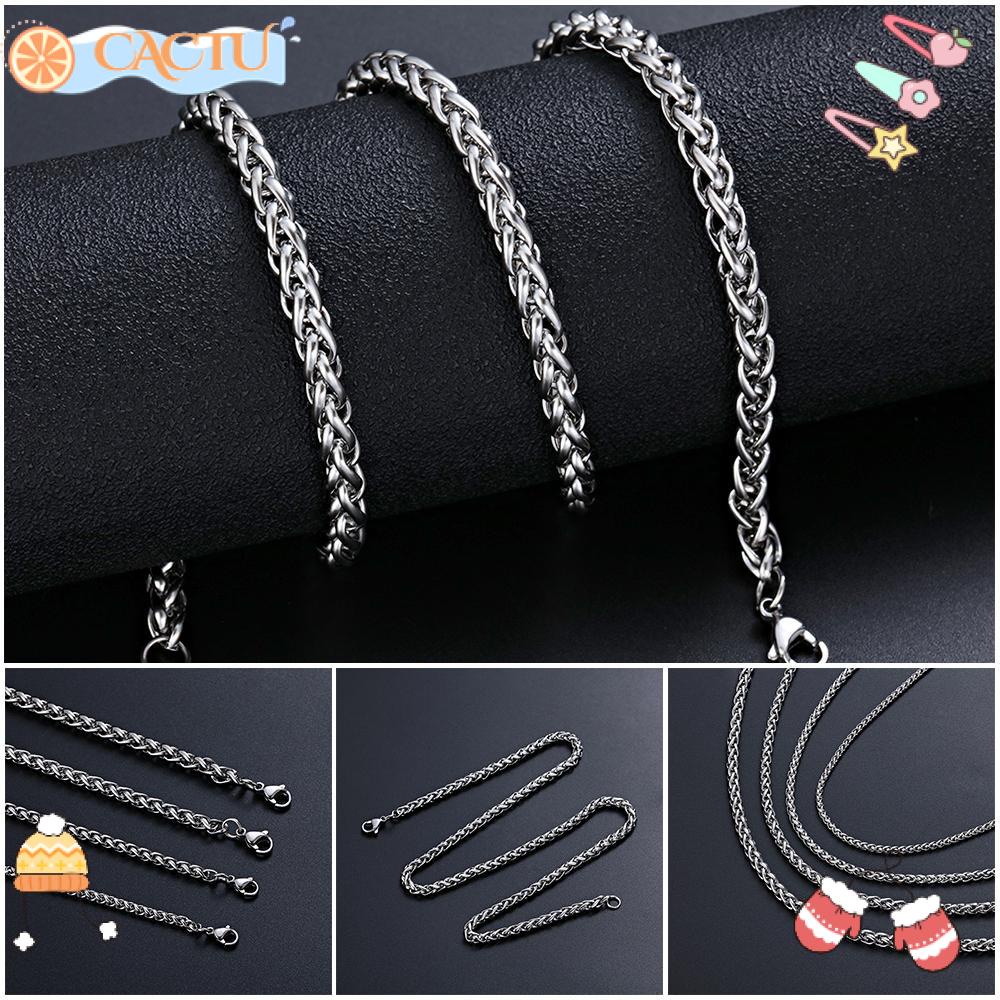 CACTU Dây Chuyền Mạ Bạc Nhiều Màu Sắc Kích Thước 3 / 4 / 5 / 6MM