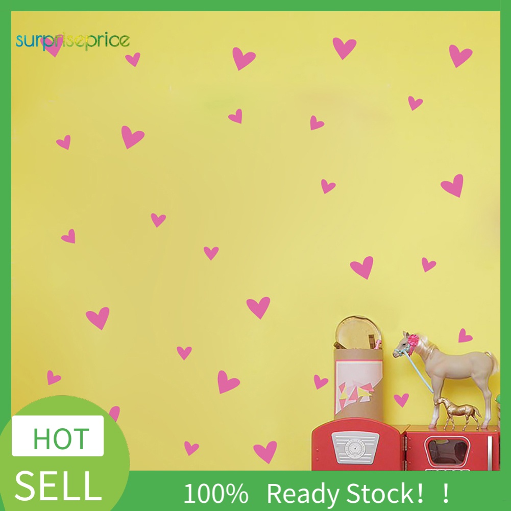 Bộ 25 Miếng Dán Tường Trang Trí Hình Trái Tim Tháo Rời Được