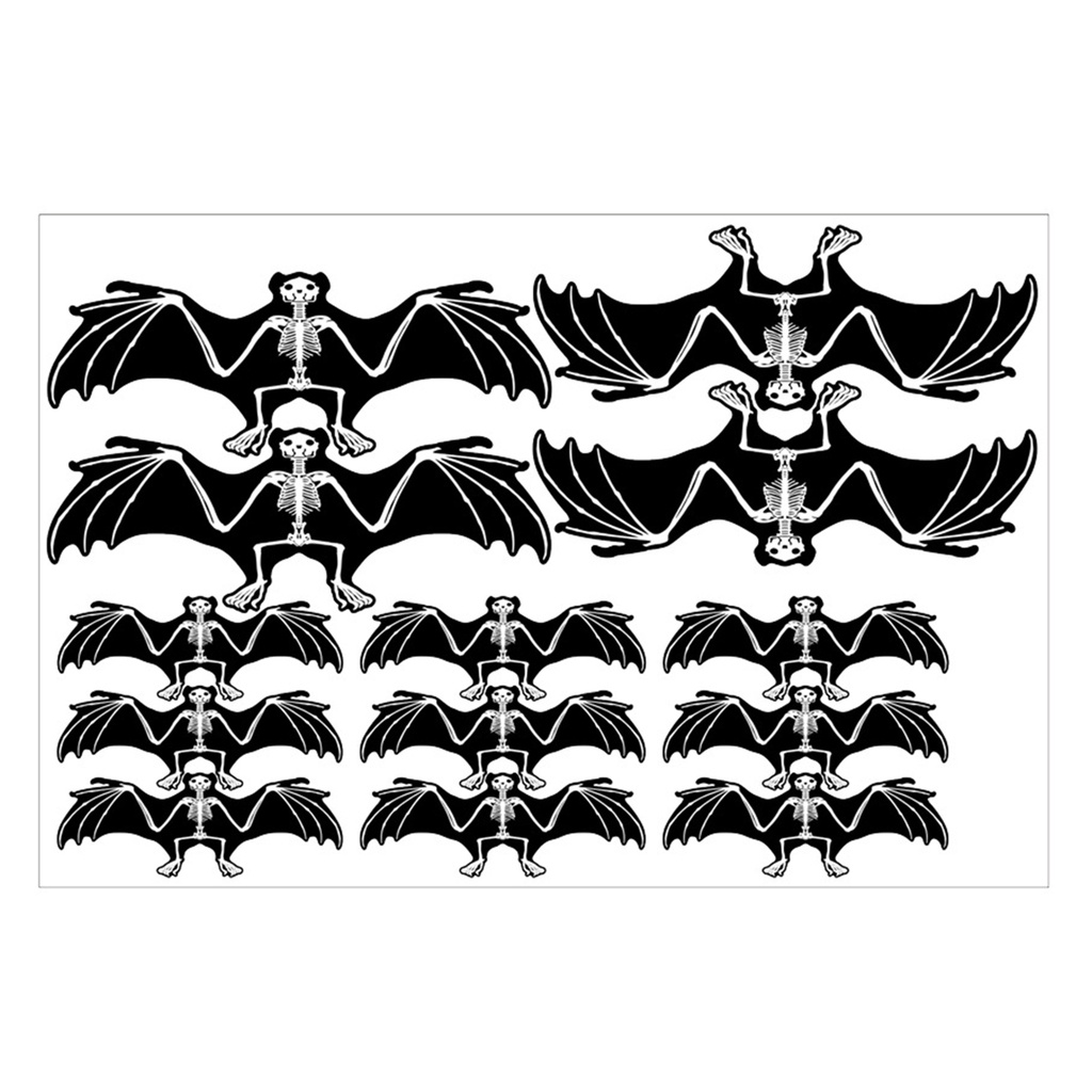1 Bộ Sticker Dán Tường Chống Nước Tự Dính Hình Dơi Trang Trí Nhà Cửa Dịp Halloween