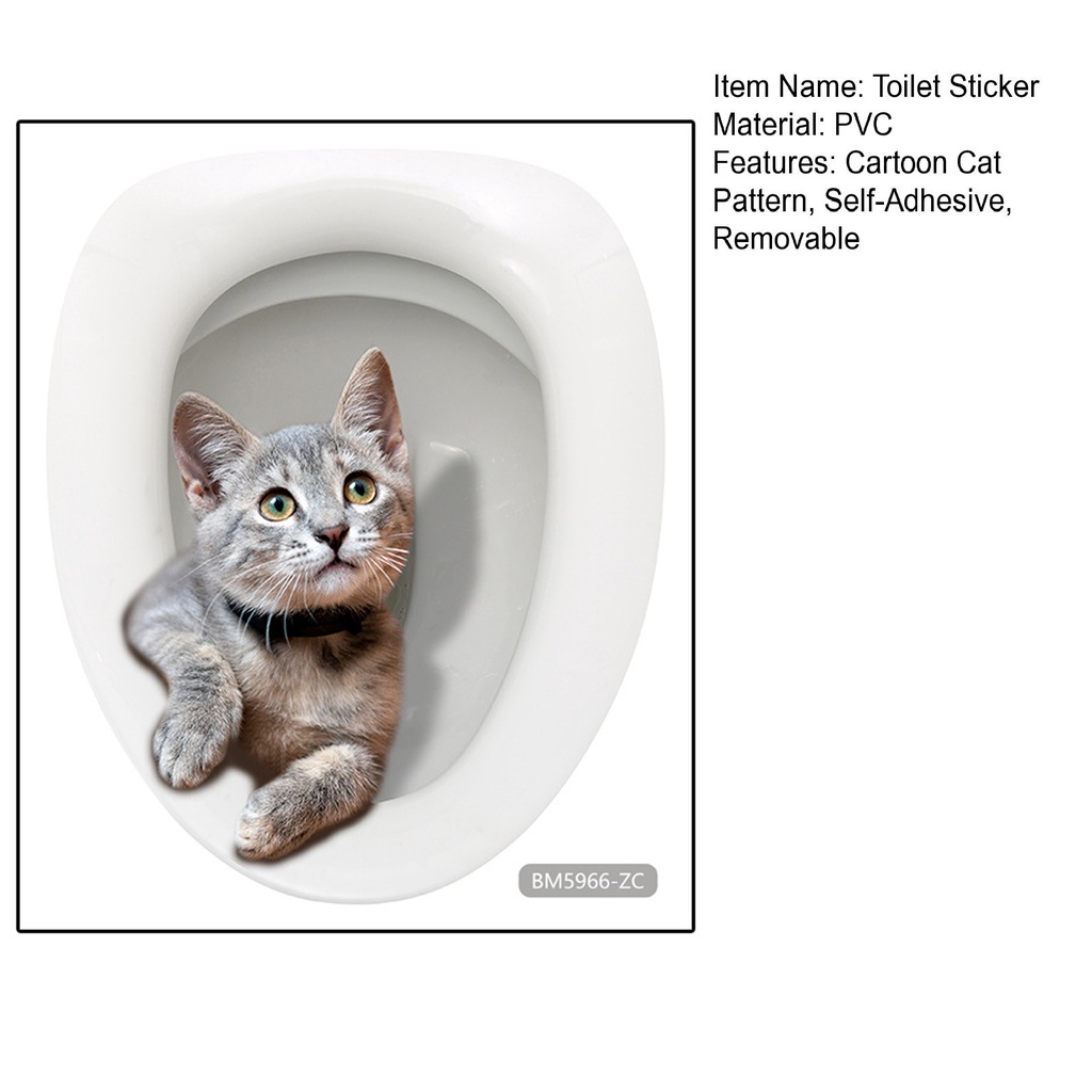 Miếng Dán Trang Trí Toilet Tự Dính Chống Thấm Nước Họa Tiết Hoạt Hình Dễ Thương