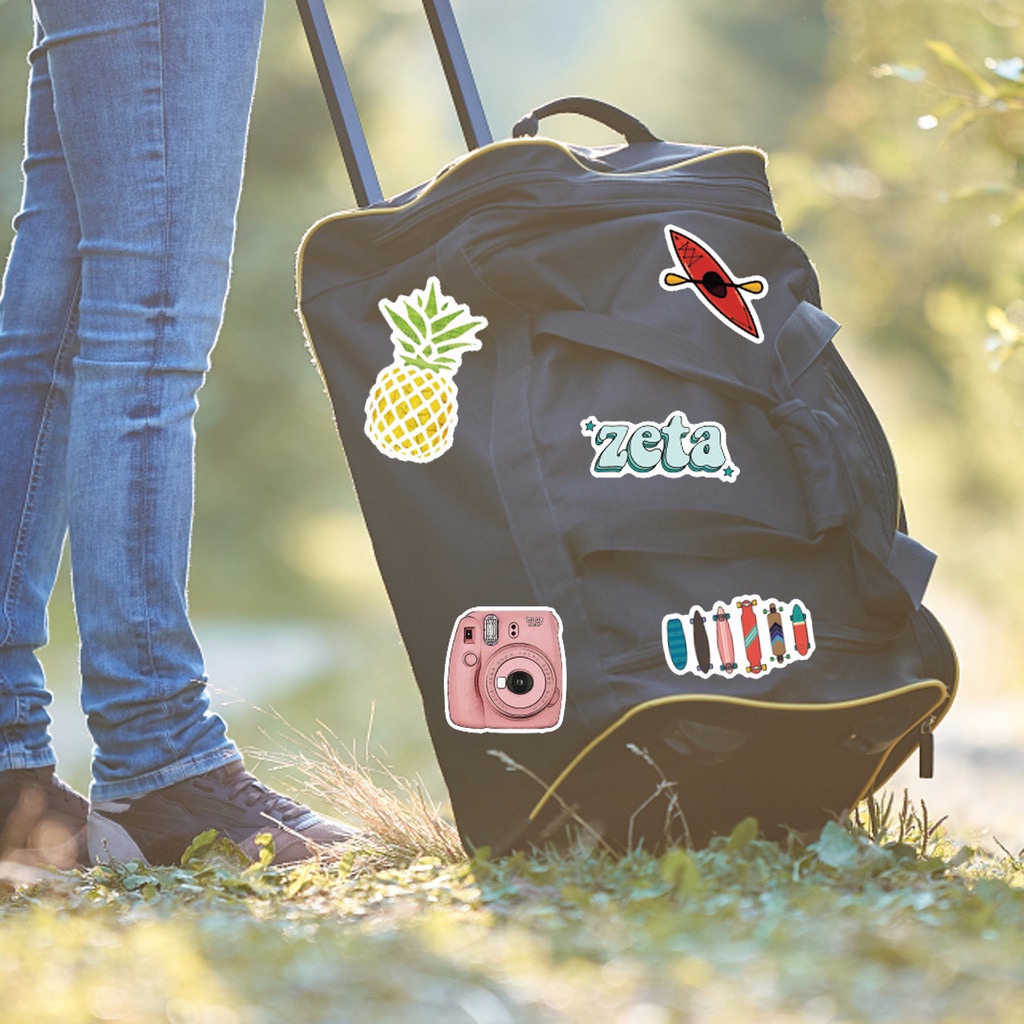 Set 100 Miếng Dán PVC Chống Thấm Nước Họa Tiết Hoạt Hình Dễ Thương Trang Trí Laptop / Máy Tính