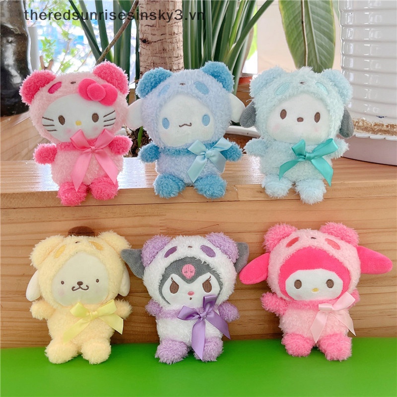 Móc Khóa Hình Búp Bê Nhồi Bông Kuromi Cinnamoroll 14cm Dễ Thương