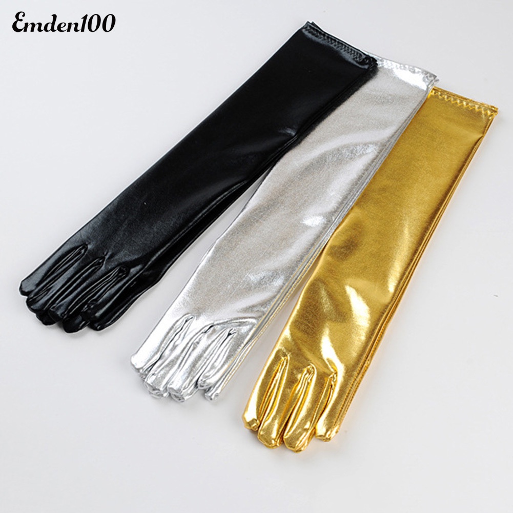 Đôi Găng Tay Da Giả Lấp Lánh Dùng Hóa Trang Cho Nữ