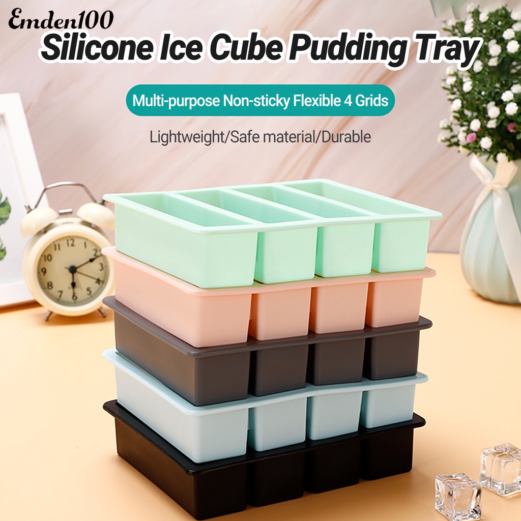 Khay Silicone Làm Đá 4 Ngăn Đa Năng Không Dính Tiện Dụng