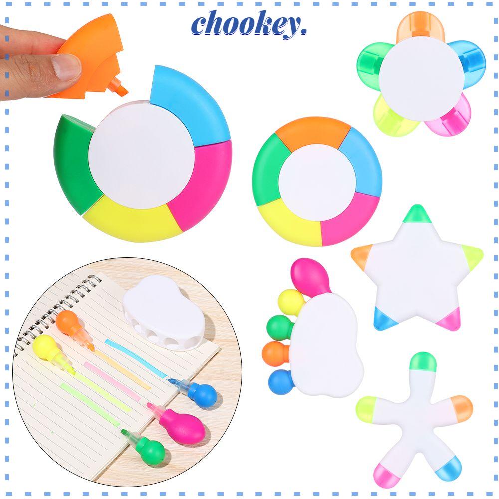 CHOOKEY Bút Vẽ Bắt Sáng 5 Trong 1 Tích Hợp Bút Màu Sắc Đa Dạng
