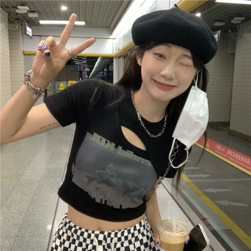 Áo Croptop Tay Ngắn Dáng Ôm Thời Trang Mùa Hè Xinh Xắn Cho Nữ