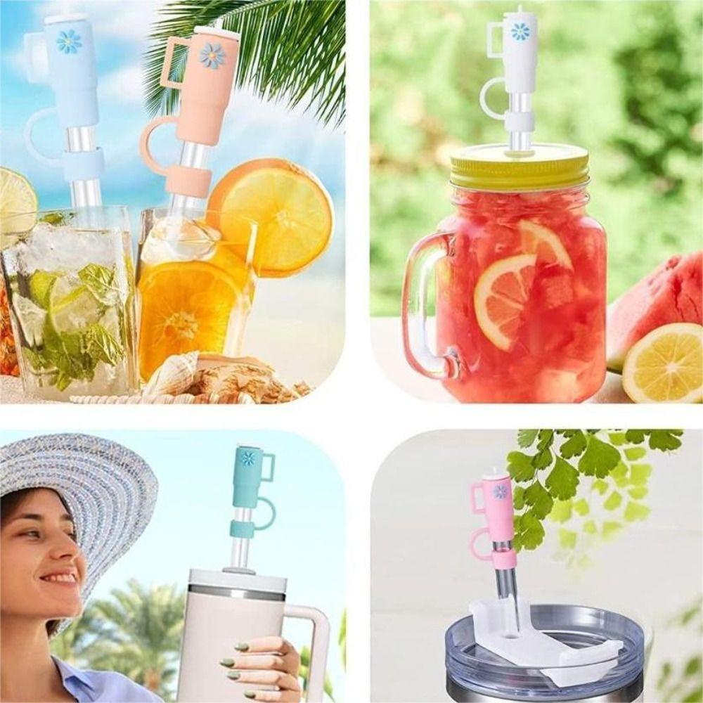 TAYLOR1 Bộ 2 Ống Hút Silicone Nhiều Màu Có Thể Tái Sử Dụng Cho Trẻ Em