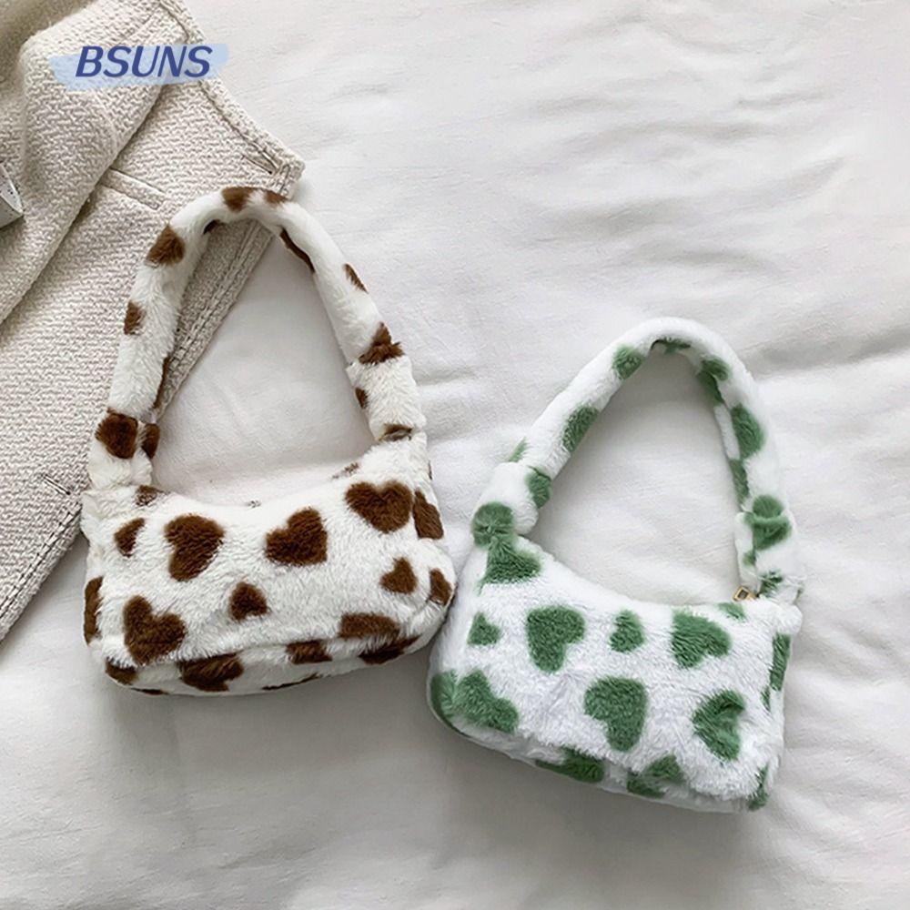 BSUNS Túi Xách Lông Nhung Thời Trang Thu Đông Dành Cho Nữ
