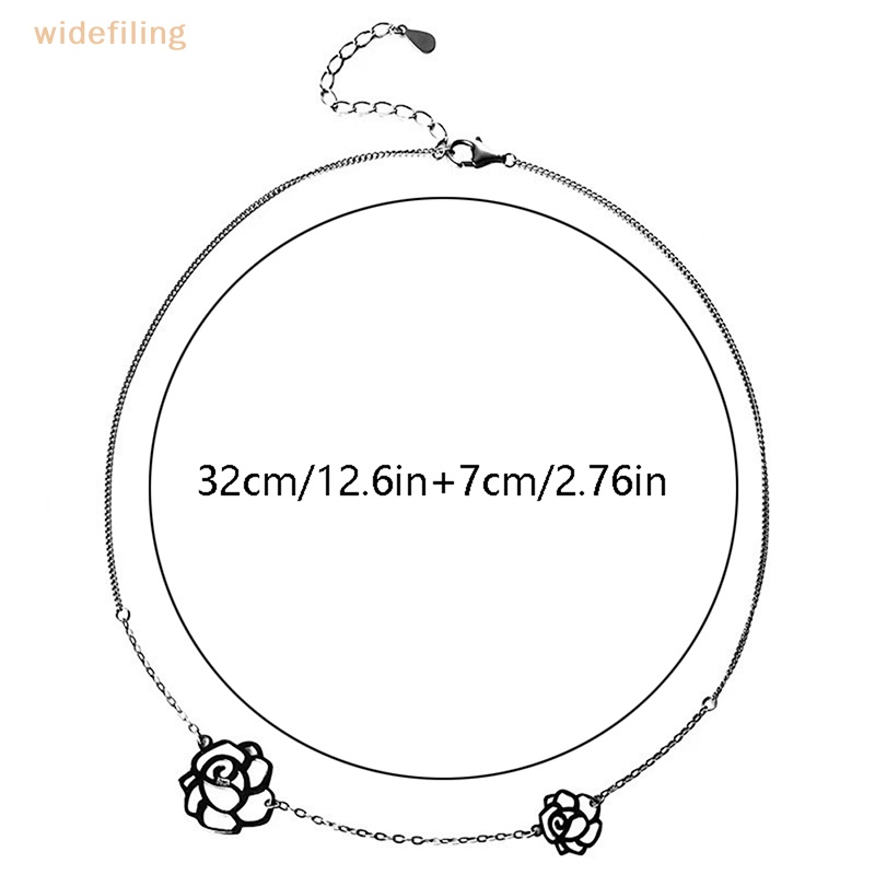 Vòng Cổ Choker Ngắn Mặt Hoa Hồng Đen Phong Cách Gothic Hàn Quốc