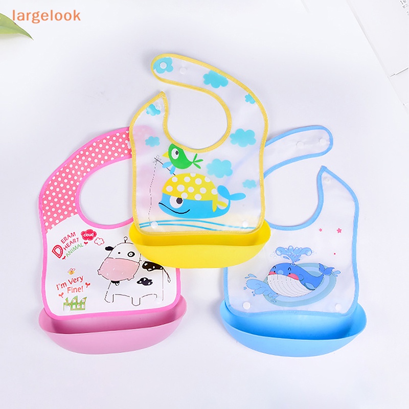 Yếm Ăn Tay Dài Chống Thấm Nước Họa Tiết Hoạt Hình Cho Bé