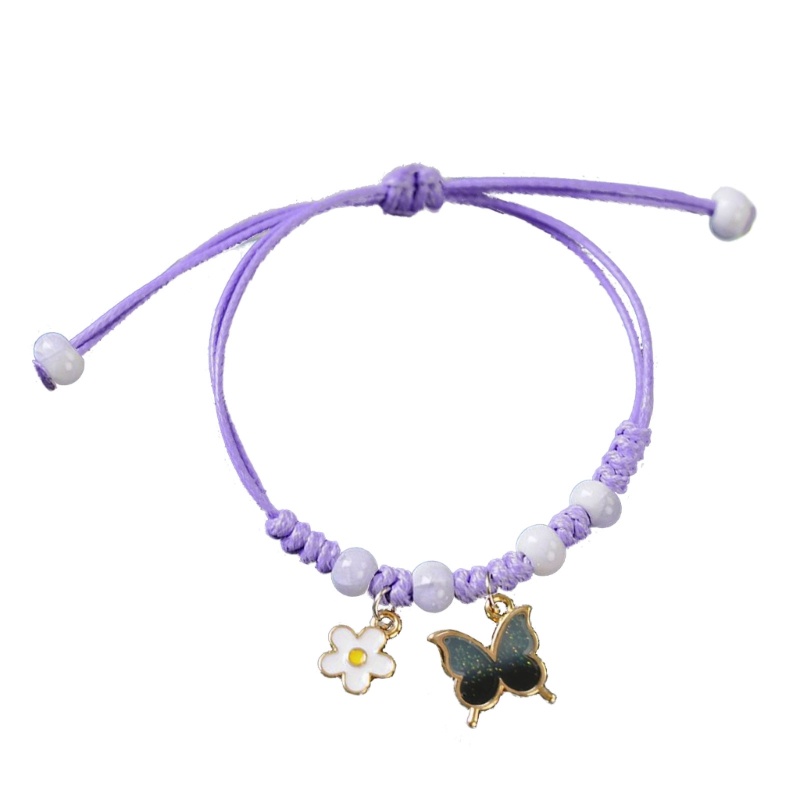 Vòng Tay Dây Bện Mặt Bướm / Hoa Đơn Giản Có Thể Điều Chỉnh