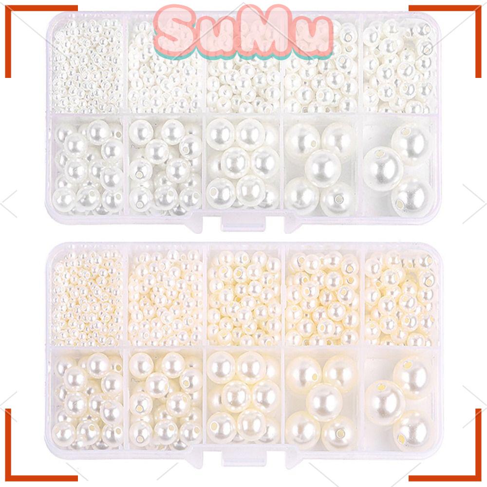 SUMU Hạt Ngọc Trai Giả 4mm 8 Kích Cỡ 10mm 6mm 3mm Làm Trang Sức Thủ Công