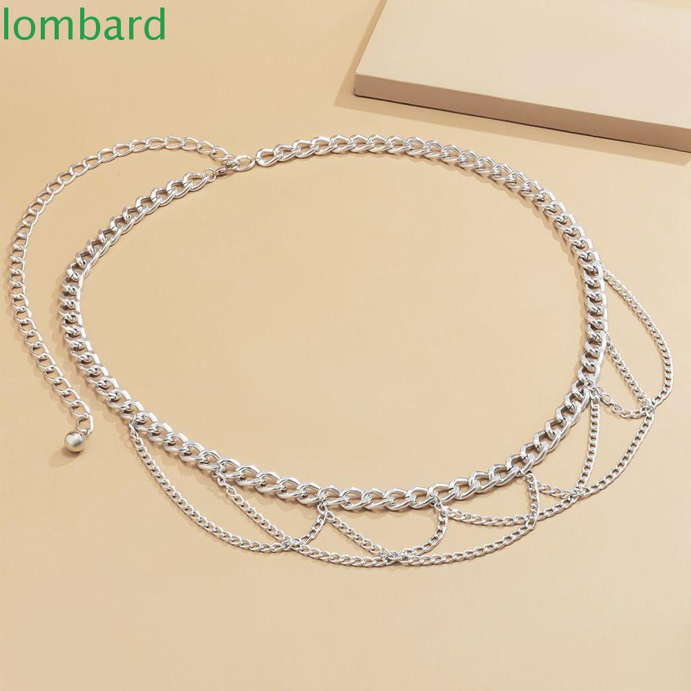 LOMBARD Thắt Lưng Dây Xích Trang Trí Phong Cách Vintage Hàn Quốc Cho Nữ