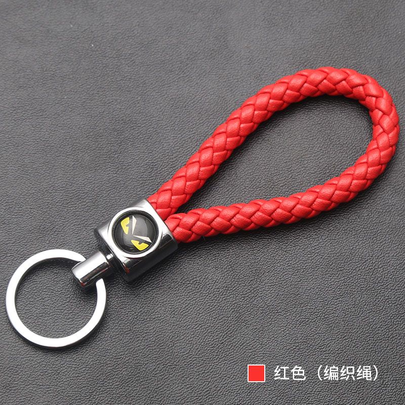 Móc Khóa Dây Da PU Bện Thời Trang Nam Nữ DIY