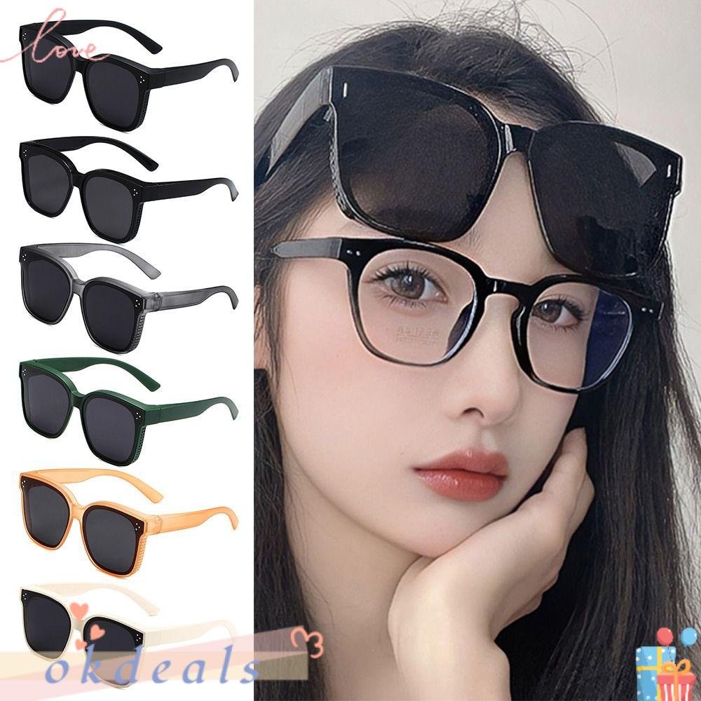 OKDEALS Kính Chống Nắng Phân Cực Mặt Vuông Oversized Y2K UV400 Thời Trang Cho Nam Và Nữ
