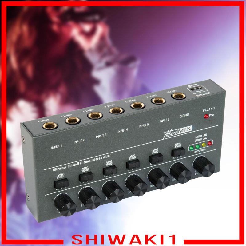 Bộ Thiết Bị Trộn Âm Thanh 6 Đầu Vào Mini Chuyên Dụng Cho Máy Trộn CD / Guitar Bass