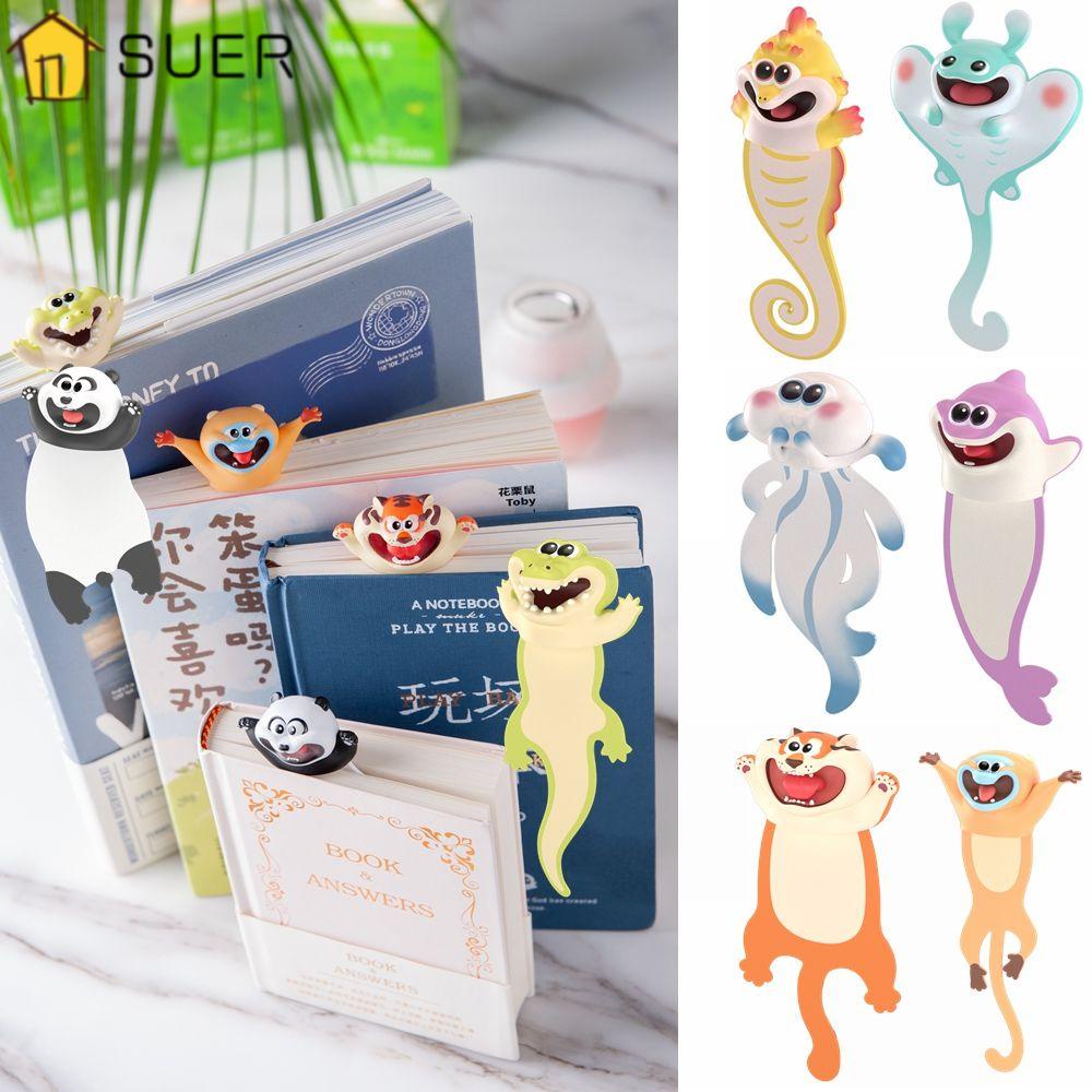 SUENIN Thẻ Đánh Dấu Trang Sách Hình Động Vật 3D