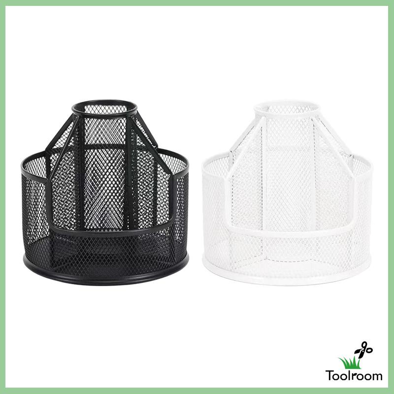 Giá Đỡ Bút Chì / Cọ Trang Điểm Bằng Sắt Xoay 360 Độ Tiện Dụng Cho Văn Phòng / Để Bàn