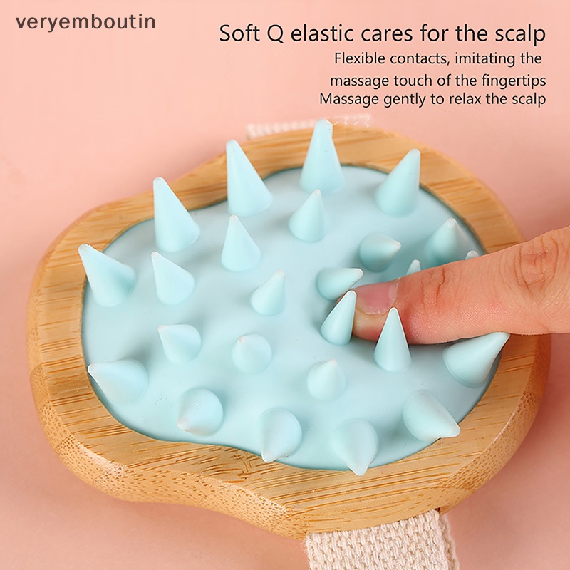 Bàn Chải Massage Da Đầu Cầm Tay Hình Tròn Tiện Lợi