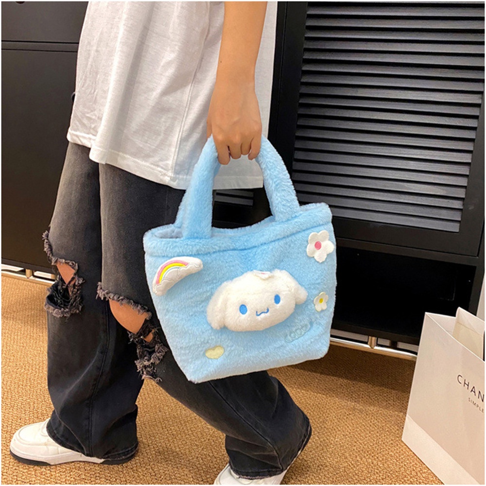 Túi Tote Hoạt Hình Sanrio Series Fluffy Doll Kuromi Yugui Dog Kawaii Shopping Bag Student KINOSTAR .