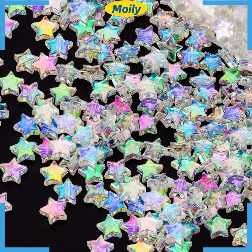 MOILYVN Set 200 Hạt Cườm Hình Ngôi Sao 11mm Dùng Làm Đồ Trang Sức Thủ Công
