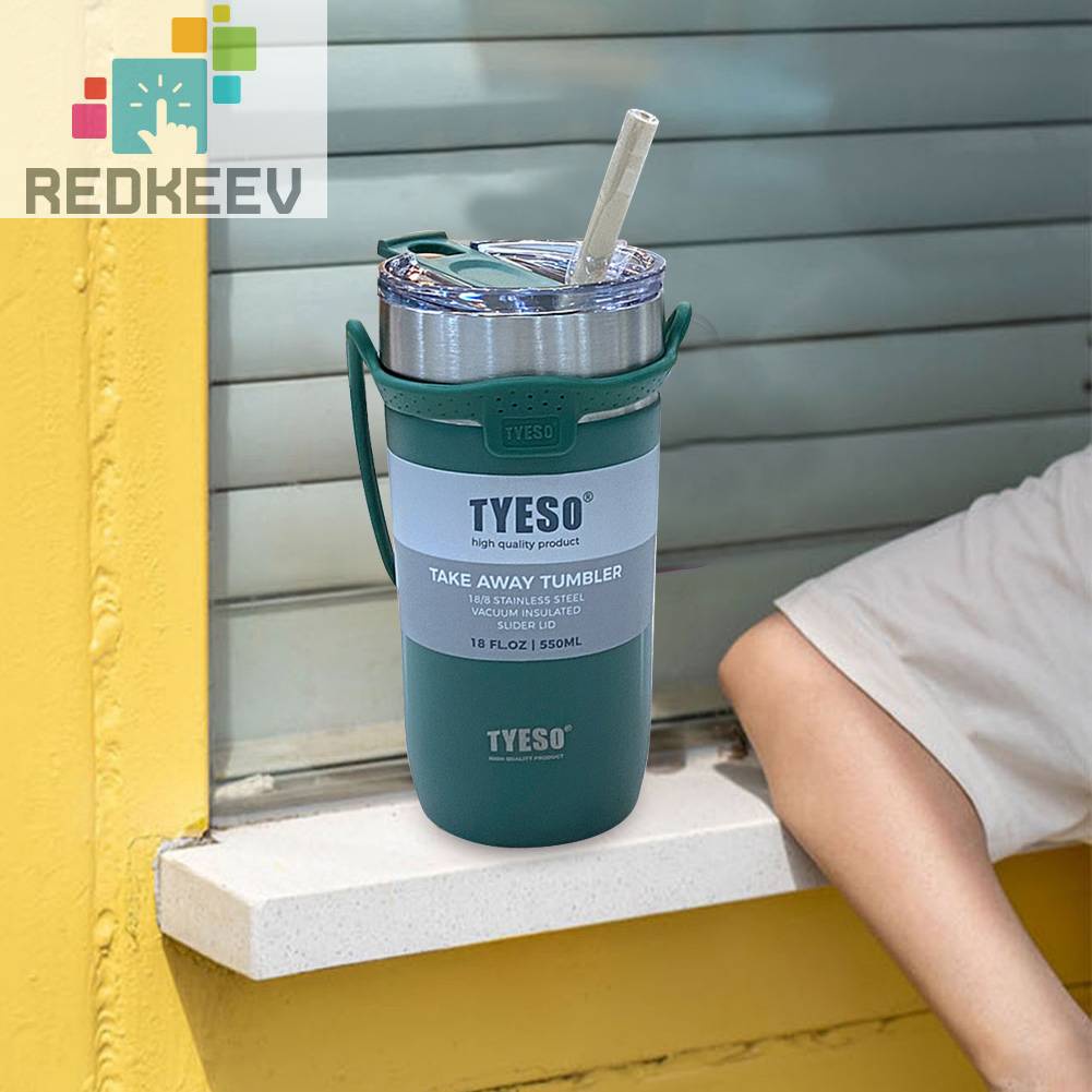 Bình Đựng Nước Cách Nhiệt 550ml / 710ml Có Quai Cầm Và Ống Hút