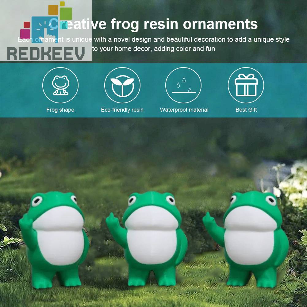 Mô Hình Chú Ếch Đứng Sáng Tạo Dễ Thương Chống Thấm Nước Trang Trí Nhà Cửa