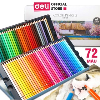  Bút chì màu gốc dầu cao cấp Deli gỗ tự nhiên 24 36 48 72 Màu thích hợp cho vẽ chuyên nghiệp thiết kế phác họa 