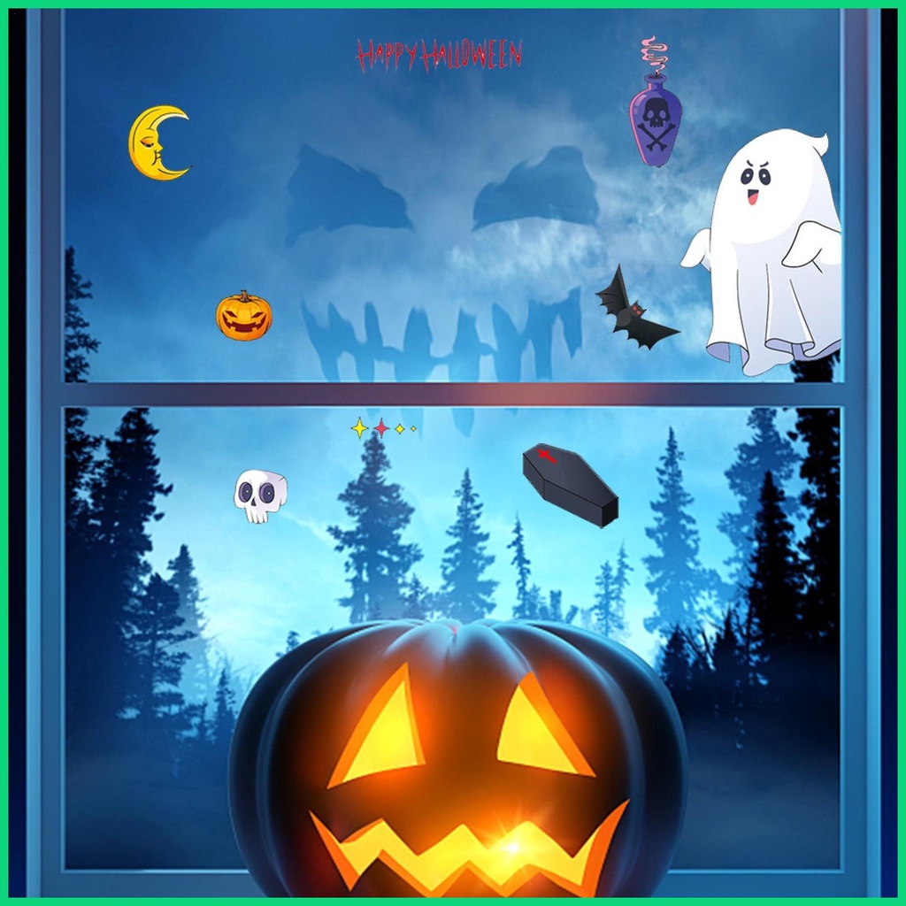 Set 6 Miếng Dán Cửa Sổ Tĩnh Điện Họa Tiết Halloween