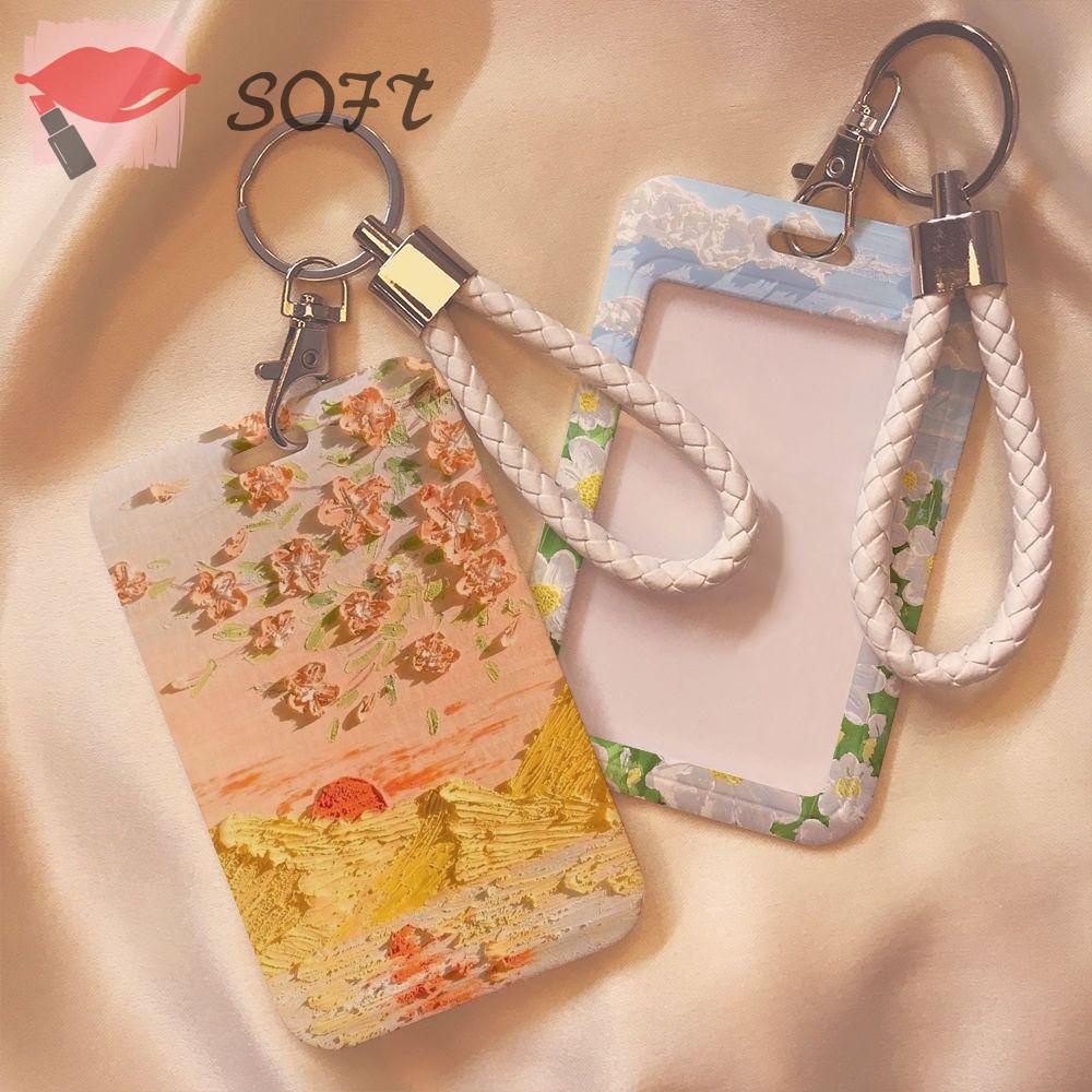 SOFTNESS Ví Đựng Thẻ Bằng Nhựa Họa Tiết Hoạt Hình Dễ Thương Cho Nam Và Nữ