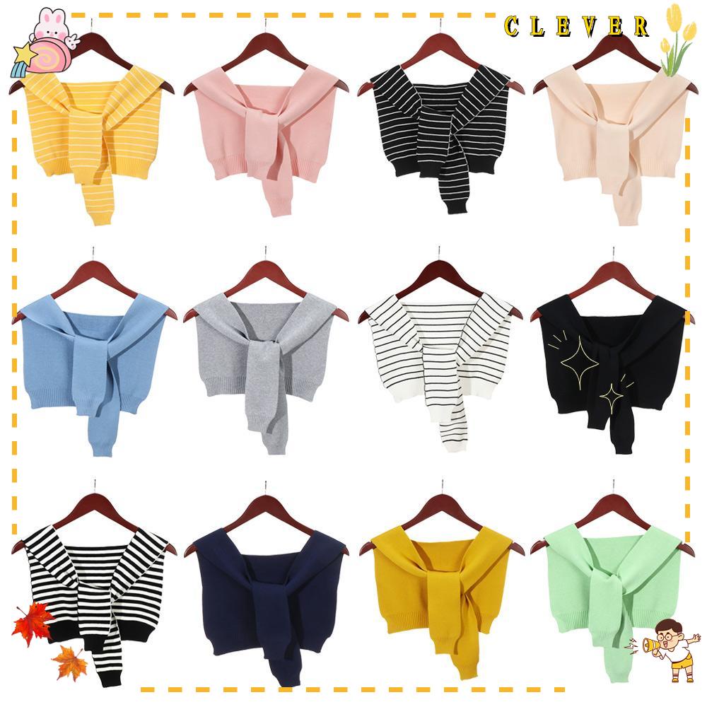 CLEVER Cổ Áo Giả Dệt Kim Có Thể Tháo Rời Thời Trang