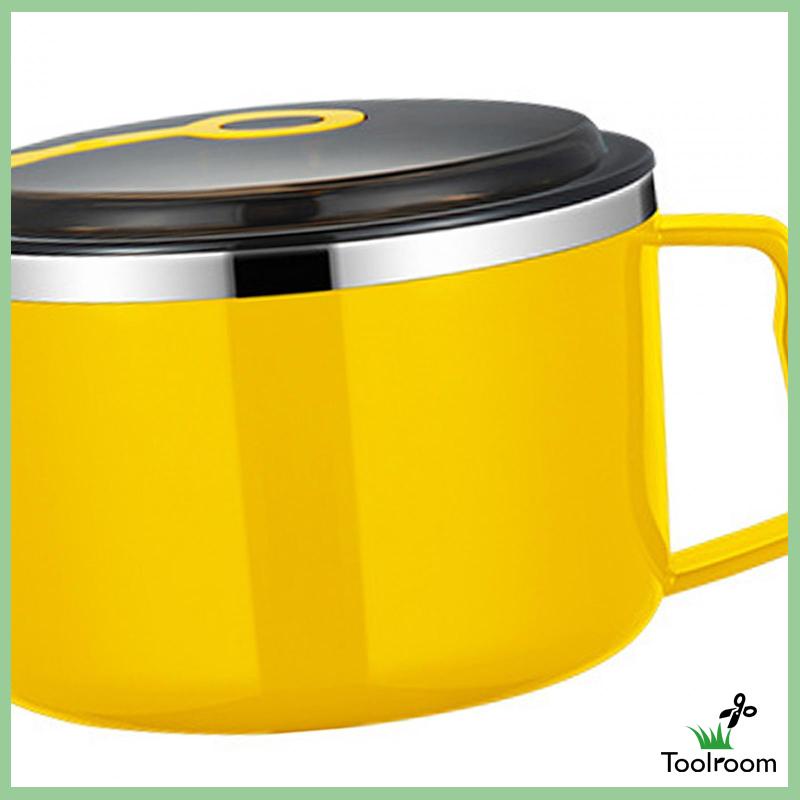 Tô Ăn Mì Có Nắp Và Tay Cầm Bằng Thép Không Gỉ Tiện Lợi