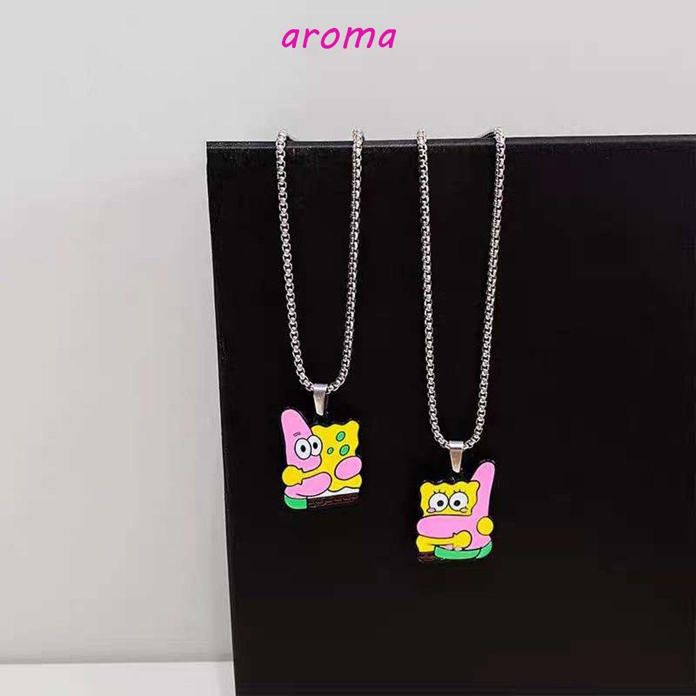 AROMA Vòng cổ Hợp Kim Mặt Hình Spongebob / Patrick / Ngôi Sao Mực Thời Trang Cho Nữ