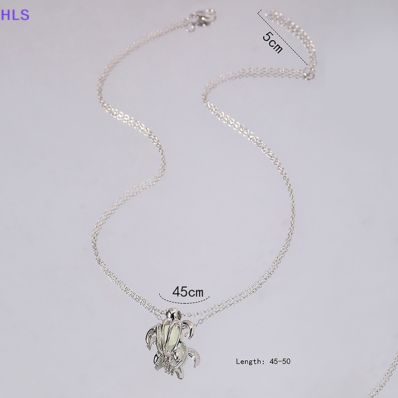 [HLS] Dây Chuyền Bạc Mặt Rùa Rỗng Phát Sáng 3 Màu Thời Trang Nữ
