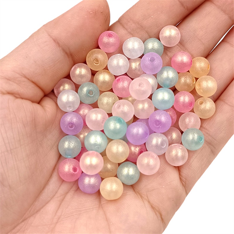 Phụ kiện trang sức tự làm frosted tinh tế hạt tròn màu ngọc trai cho vòng tay bông tai làm 30 chiếc thời trang