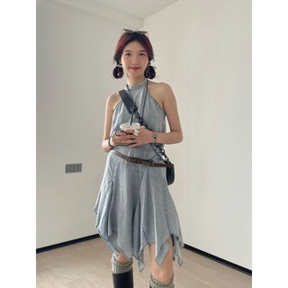Đầm Denim Không Tay Dáng Rộng Thời Trang Mùa Hè Hàn Quốc 2023 Dành Cho Nữ