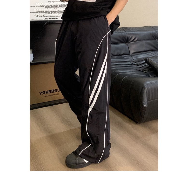 Quần Thể Thao Ống Rộng Phong Cách Retro Mỹ Cho Nam