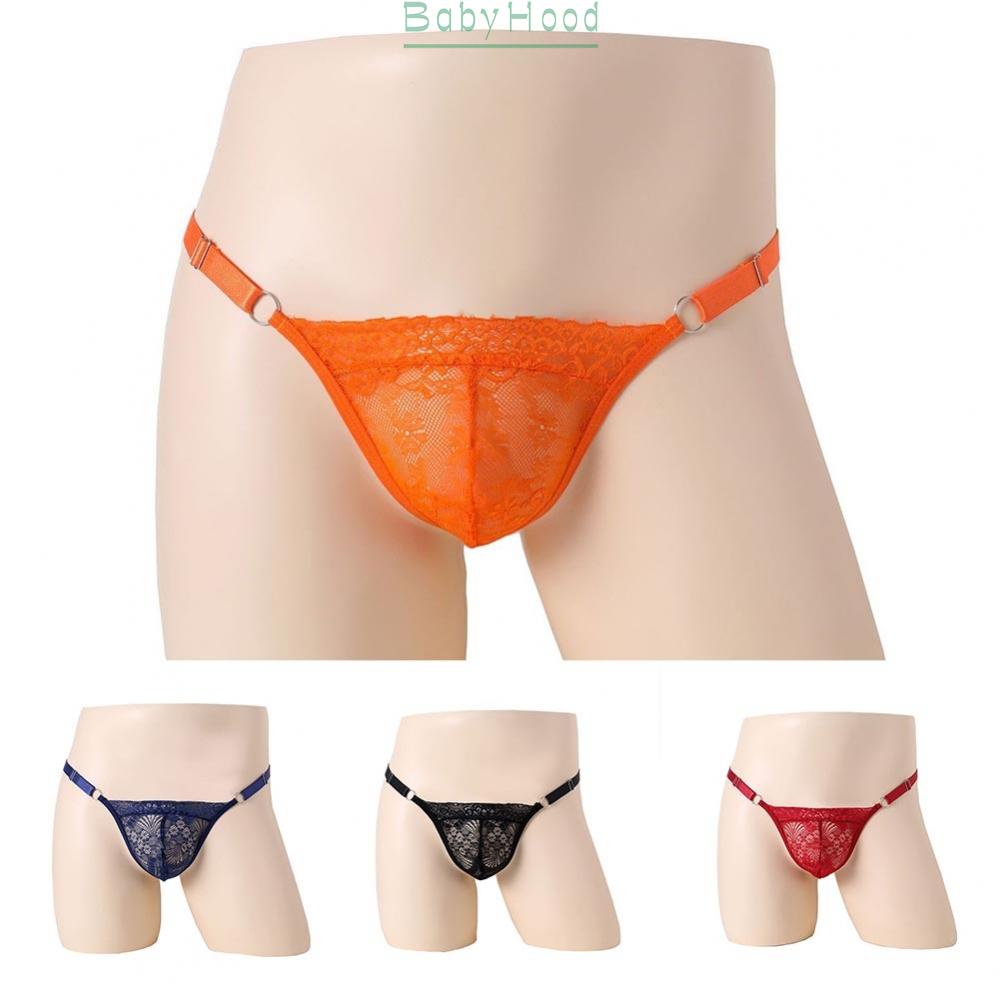 Men Lace Thongs Briefs Bulge Pouch G-String Lace Low Waist See-through#BBHOOD